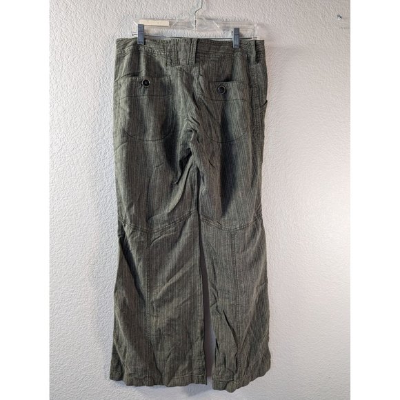 Free People Size 4 Olive Green Textured Wide Legged Pants - Picture 6 of 10